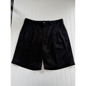 Ping Mens 38 Black Pleated Shorts Polyester Rayon Dress Casual Pockets Golf